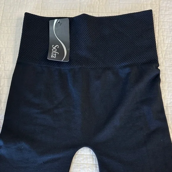 Lot of 2 Black Legging Fleece Lined Seamless High Rise Warm Cozy Bundle - Picture 4 of 6